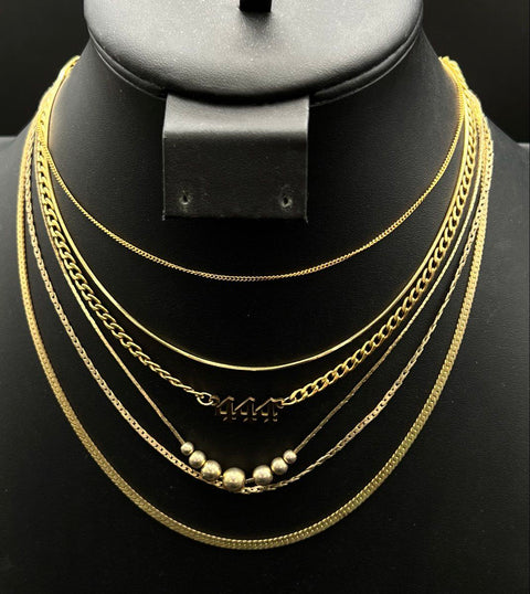 EVRY Gold Tone Chain Necklaces Paperclip Herringbone Curb 444 Jewelry Lot of 10