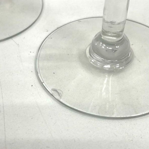 Vintage Needle Etched Scroll Band Wine Glasses Water Goblets Set of 2