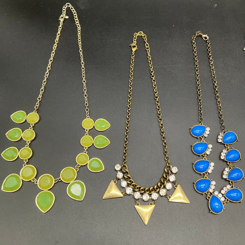 Mixed Fashion Costume Statement Necklace Lot of 5 Floral Geometric Rhinestone