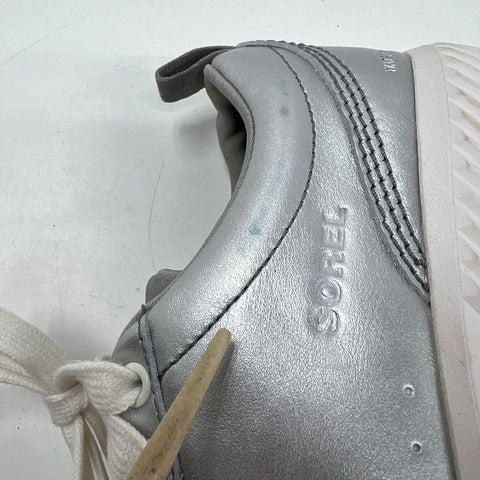 Sorel Out N About III Low Metallic Silver Waterproof Sneaker Women's Size 7