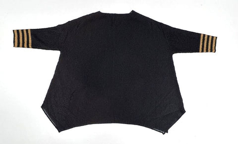 Berek Women's Crinkle Top Splish Splash Abstract Black Tan Textured Sz XL NWT