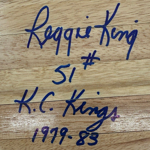 NBA Basketball Kansas City Kings Reggie King Signed Wood Parquet Floor Tile