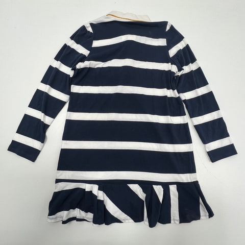 NWT Nautica Navy Blue White Striped Rugby Polo Drop Waist Dress Women's XL