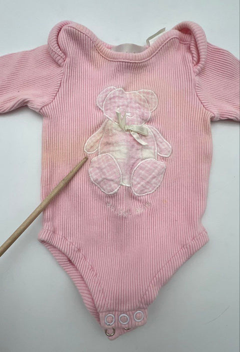 Vintage 90s Baby Beluga New York Lot Dress Sleeper Bodysuit Bunny Bear Pink 12M