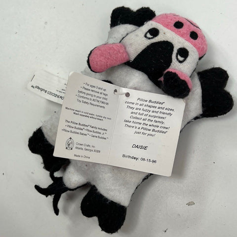 Vintage 1997 Pillow Buddies Babies Lot of 4 Plush Cow Cat Bunny Dino Crown