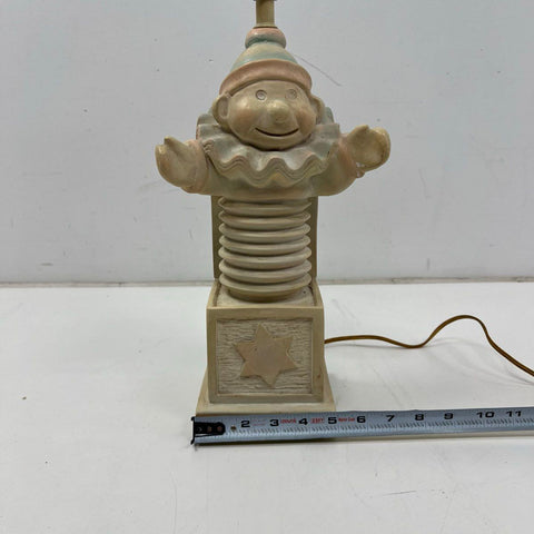 Vintage Clown Jack-in-the-box Table Lamp Cast Resin 24 Inch Tall Tested Works