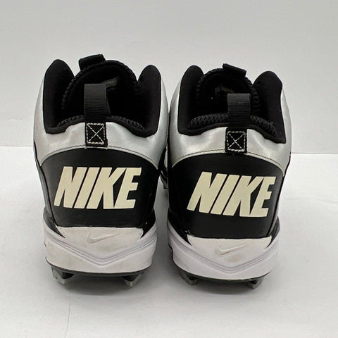 Nike Huarache 2K4 Black White Metallic Silver Baseball Cleats Size 15