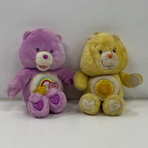 Care Bears Plush Lot of 2 Funshine Bear and Best Friend Bear 12 Inch 2000s