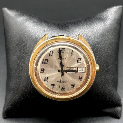 Vintage Timex Automatic Men's Watch Gold Tone Day Date 32mm