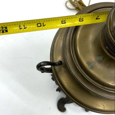 Vintage Hollywood Regency Rococo Revival Brass Urn Table Lamp 3-Light