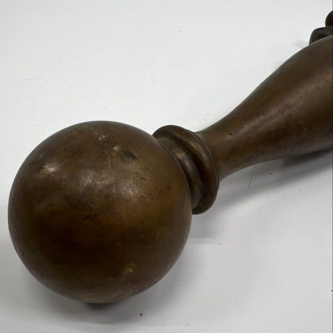 Vintage Brass Fireplace Andiron Replacement Part Single Ball Top Cabriole Leg