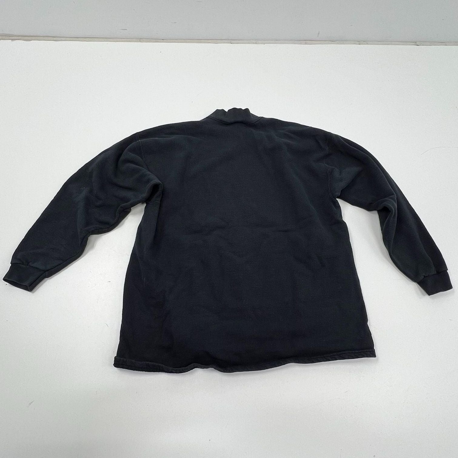 Vintage 90s Nike Black Mock Neck Swoosh Sweatshirt Made in USA Men's Size L
