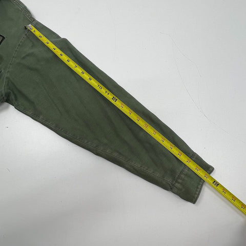 Vintage 60s US Army OD Green OG-107 Cotton Sateen Field Shirt Jacket Mens S