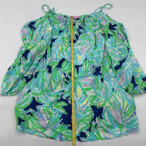 Lilly Pulitzer Women's Candice Silk Dress Resort Navy Uptown Trunk Sz L NWT