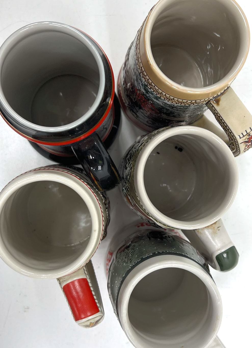 Vintage Budweiser Clydesdale Holiday Beer Stein Lot of 5 1980s-90s Collector