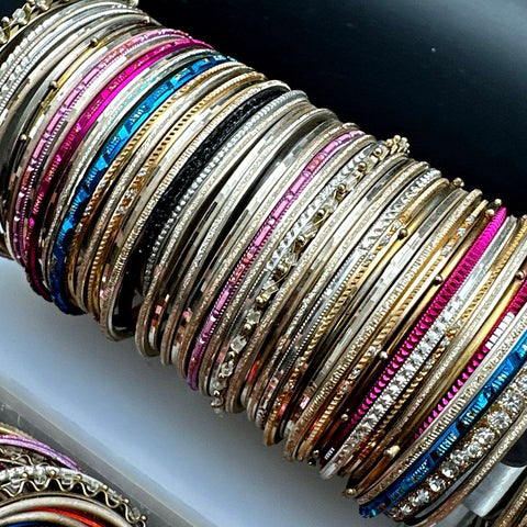 Mixed Fashion Bangle Bracelet Costume Jewelry Lot Colorful Rhinestone Accents