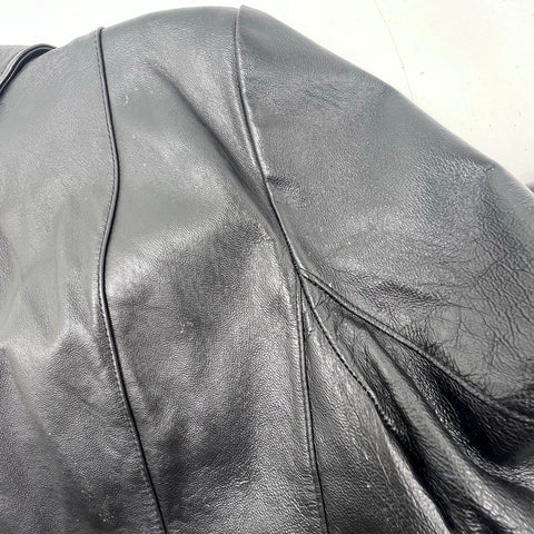 Vintage 90s East Fifth Genuine Leather Zip Up Moto Jacket Sz L