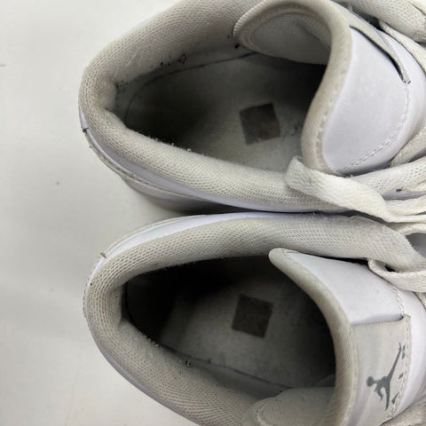 Nike Air Jordan 1 Mid White Cool Grey Sneakers 553558-100 Size 10.5