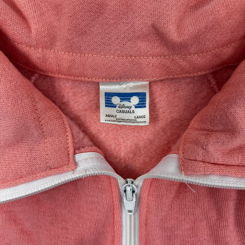 Vintage 80s Disney Casuals Minnie Mouse Zip Up Sweatshirt Made USA Sz L
