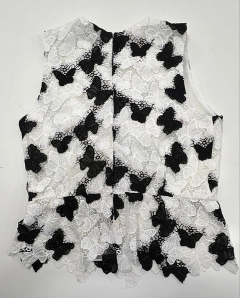 White House Black Market Women's SL Butterfly Lace Bodice Top NWT Sz 14