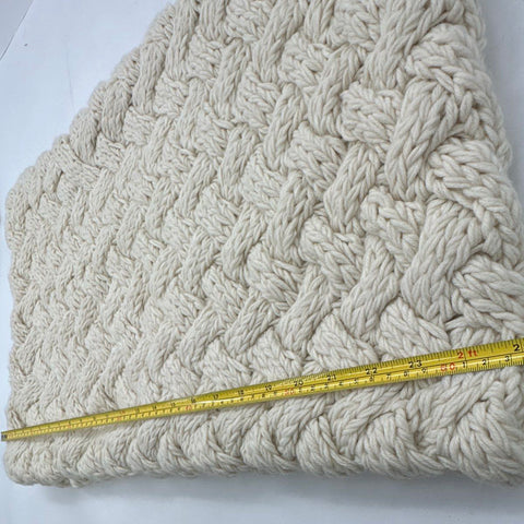 Pottery Barn Chunky Braided Knit Pillow Cover Cream 16x26 Lumbar Vintage 2014