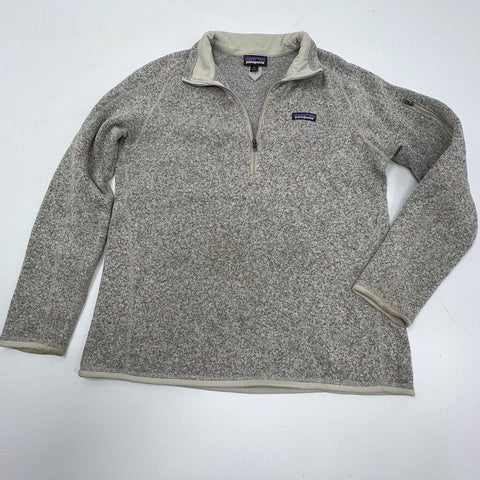 Patagonia Women's Better Sweater 1/4 Zip Fleece Pullover Oatmeal Heather XL