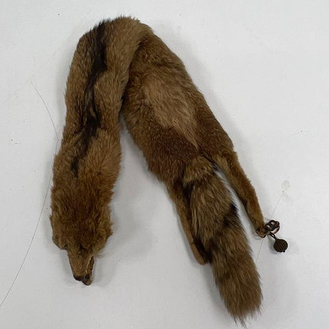 Vintage 50s Real Mink Fur Stole Full Pelt Taxidermy Wrap Scarf with Clip