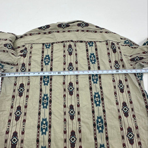 Vintage 90s Wrangler Aztec Southwestern Print Western Button Down Shirt Sz 3X