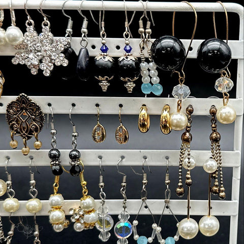 Mixed Fashion Earrings Costume Jewelry Lot Faux Pearl Rhinestone Boho Dangle
