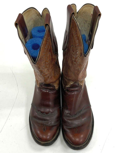 Olathe Two Tone Brown Leather Western Cowboy Boots Men's Size 10 D