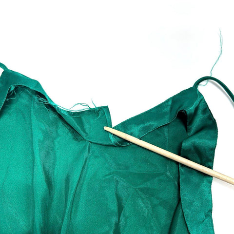 Vintage 90s Victoria's Secret Women's Emerald Green Satin Robe Slip Set Sz S OS