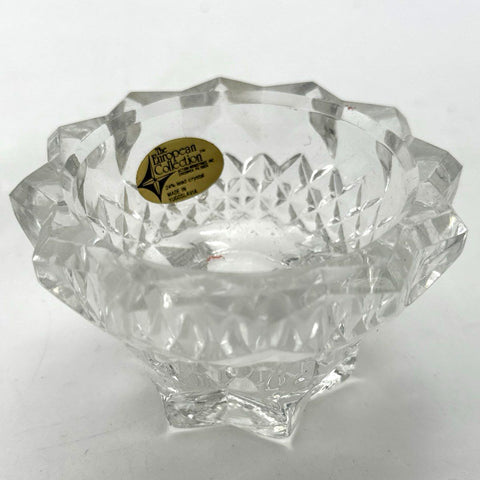 European Collection 24% Lead Crystal Candle Holder Set 2 Yugoslavia Vintage