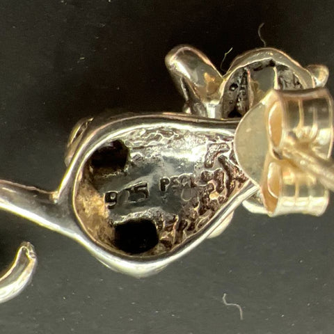 French Creek Station 925 Sterling Silver Dangling Cat Earrings NWT