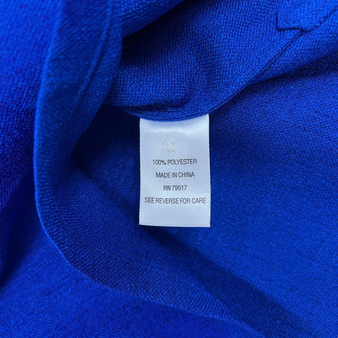 Mary G Palm Beach Women's Blue Mock Neck Flower Button Blouse Top Sz M
