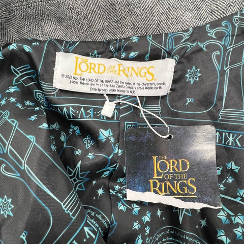 Lord of the Rings Women's Gray Herringbone Blazer Jacket Doors of Durin 14 NWT