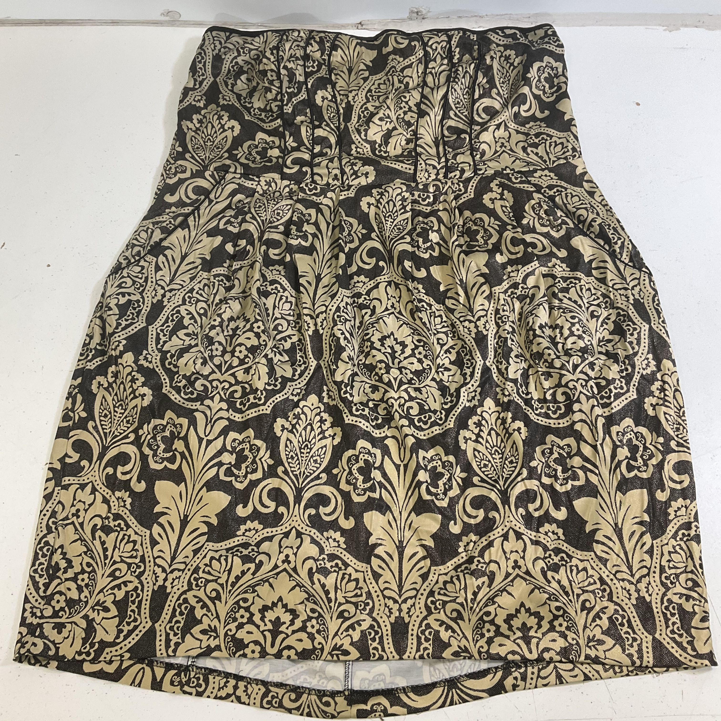 Torrid Metallic Damask Strapless Bodycon Cocktail Dress Y2K Women's Size 2 2X