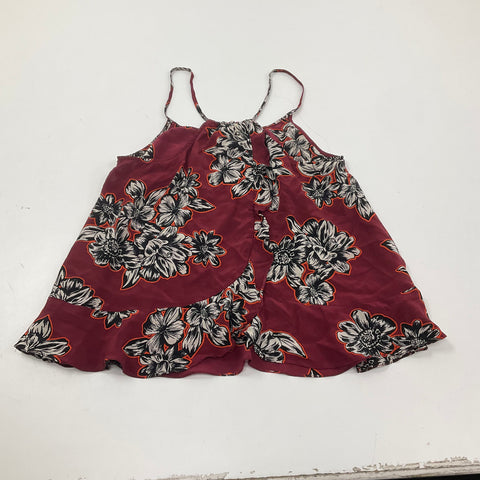 Maeve Burgundy Red Floral Silk High Neck Trapeze Cami Tank Top Women's Size 6