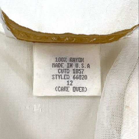 Spencer Alexis Women's Vintage 90s Ivory Rayon Lace Pearl Trim Maxi Dress Sz 12