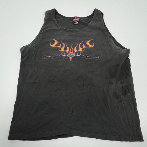 Vintage Y2K Harley-Davidson Thunder Mountain Flame Tank Top Made in USA Sz XL