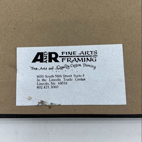 Lil Dept Signed Abstract Print 100/100 Handmade Paper Mixed Media Framed 28x26