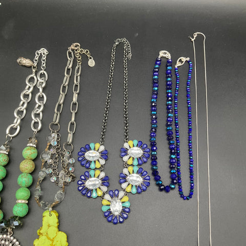 BaubleBar Statement Necklaces Lot of 6 Crystal Beaded Floral Bib Art Glass
