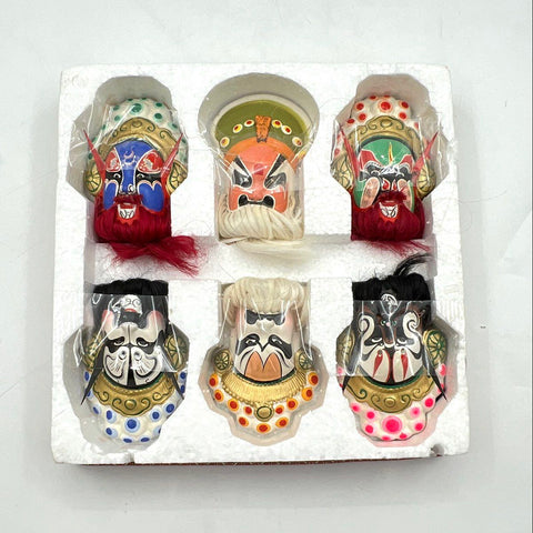Huishan Clay Figurine Chinese Opera Mask Lot 6 Peking Vintage China 375_138