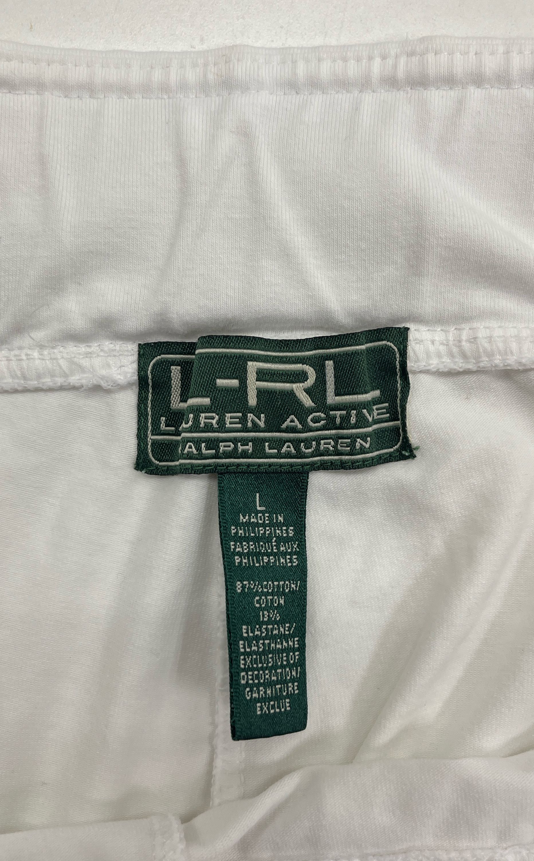 Women's L-RL Ralph Lauren Active White Capri Casual Pants - Size Large