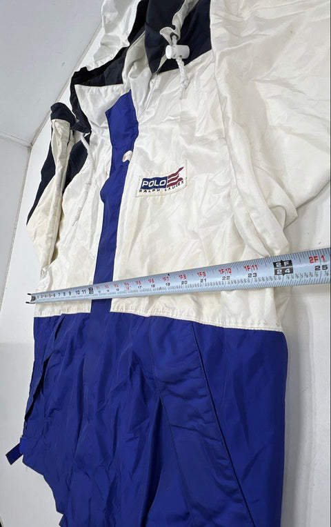 Vintage 90s Polo Sport Ralph Lauren Yachting Windbreaker Hooded Jacket Sz L