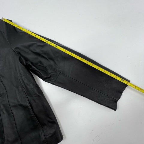 Vintage Y2K East 5th Women's Black Nappa Leather Blazer Jacket 2X NWT