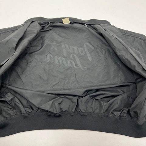 Vintage Tony Lama Men's Black Nylon Windbreaker Bomber Jacket Logo Sz XXL