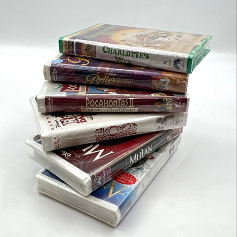 Animated Movie VHS Lot 6 Factory Sealed Disney Mulan Anastasia 102 Dalmatians
