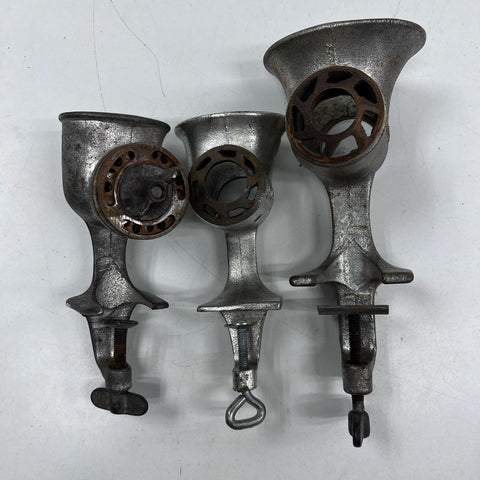 Vintage Wards Universal Climax Meat Grinder Lot Cast Iron Food Choppers Parts