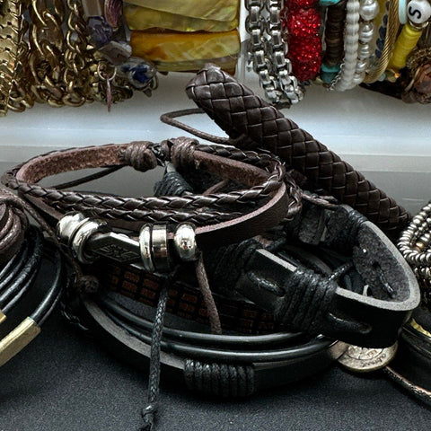 Mixed Fashion Costume Jewelry Lot Bracelets Beaded Cuff Bangle Boho Animal Print