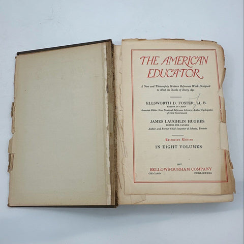 The American Educator 1927 Encyclopedia Set 6 Volumes Bellows-Durham Company